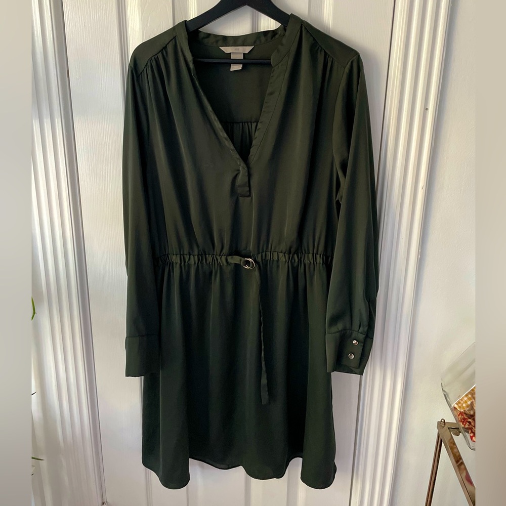 H&M Long Sleeve Dress Olive Green